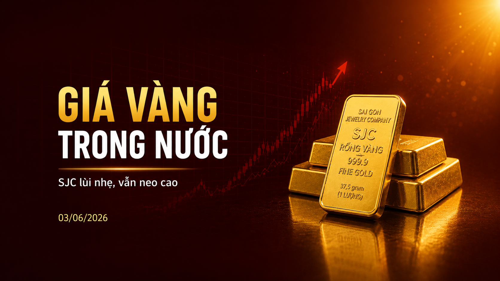Giá vàng trong nước ngày 03/06/2026: SJC lùi nhẹ, vẫn neo cao